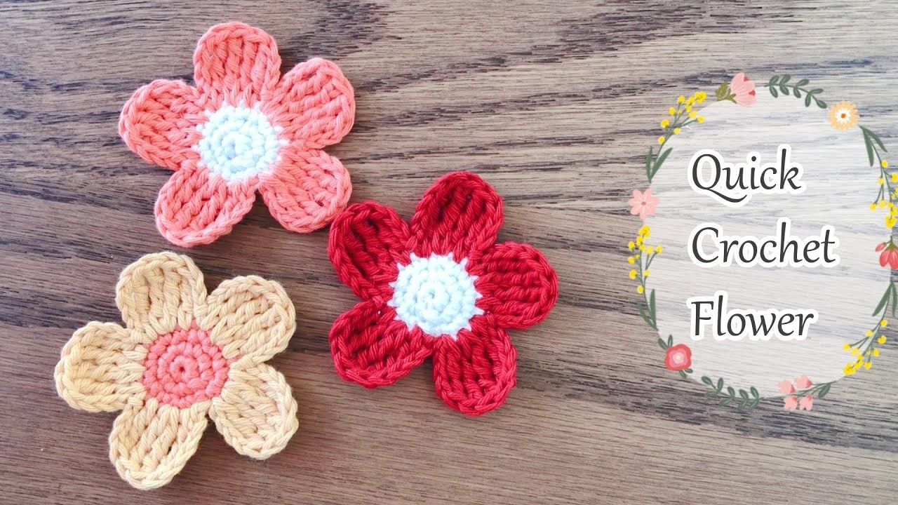 Quick Crochet Pattern for a 5 - Petal Flower | Easy Crochet Pattern | Tutorial