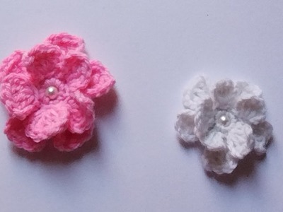Small Crochet Flower  for Hair Clips and Accessories l Crochet of a flower