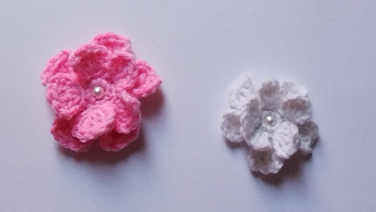 Small Crochet Flower  for Hair Clips and Accessories l Crochet of a flower