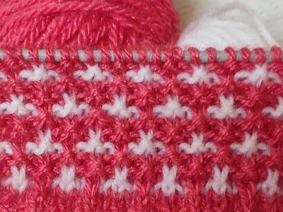Two colour very easy knitting pattern.DO RANGON KI BUNAI KA DESIGN
