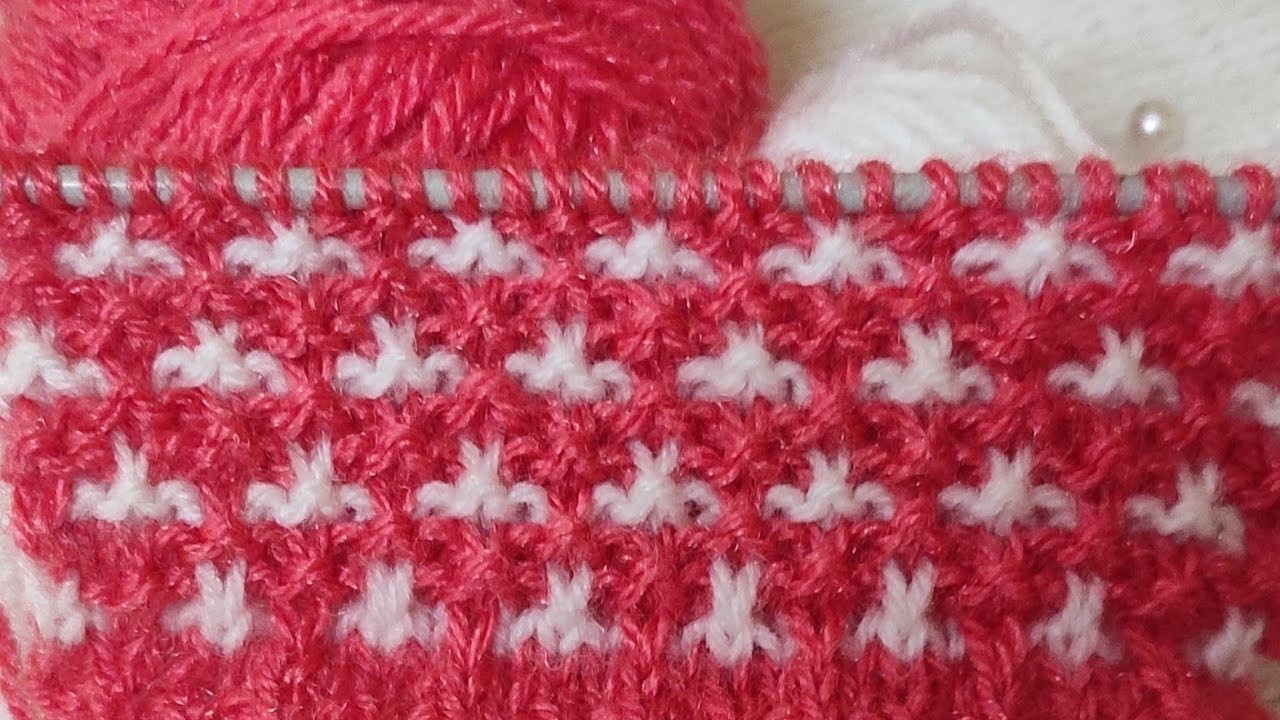 Two colour very easy knitting pattern.DO RANGON KI BUNAI KA DESIGN