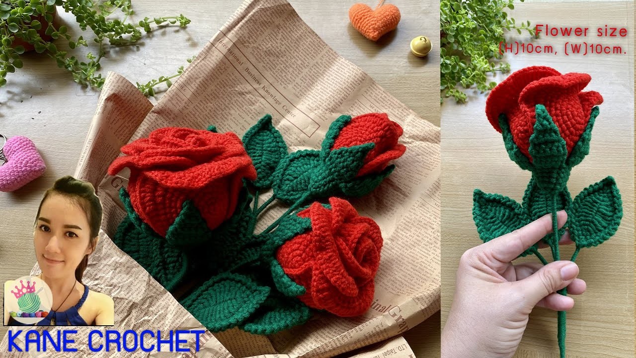 Valentine Crochet Rose | How to crochet a rose  |Crochet Rose | Crochet flower bouquet ????????????