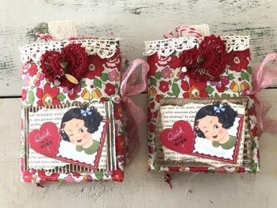 Valentine Junk Journals ~ Flip Through of 2 Little Valentine Cuties! ~ Both are SOLD