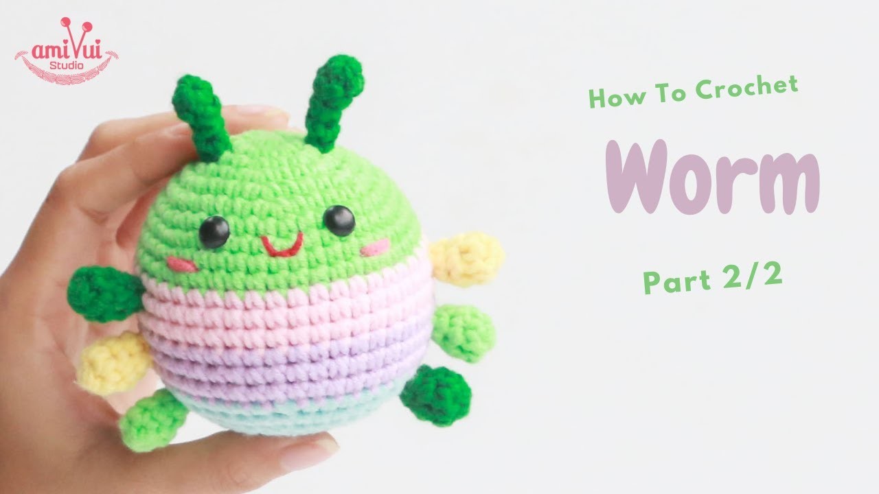 #208 | Amigurumi Worm Free Pattern (2.2) | How To Crochet Amigurumi Animals | @AmivuiStudio