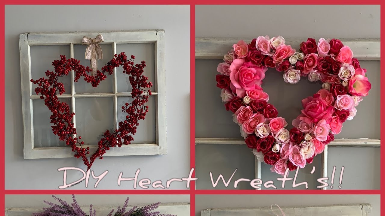 4 Easy & budget friendly DIY heart wreaths!! Valentine’s Day wreath’s!!