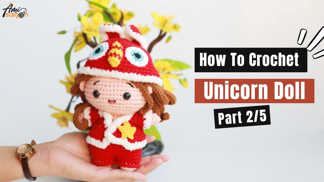 #429 |  Amigurumi Unicorn Doll (2.5) | How To Crochet Christmas Amigurumi | @AmiSaigon​