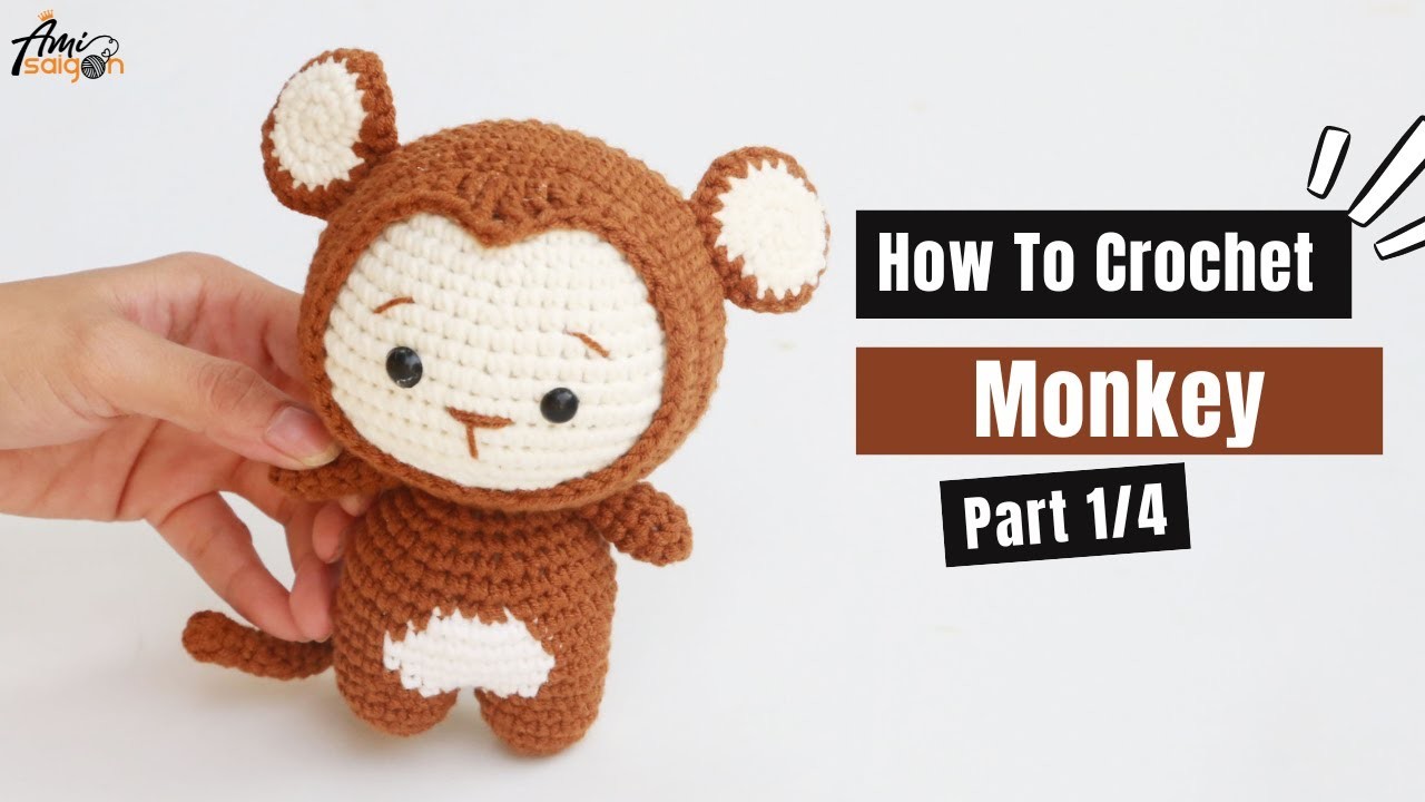 #433 |  Amigurumi Monkey (1.4)| How To Crochet Animal Amigurumi | @AmiSaigon