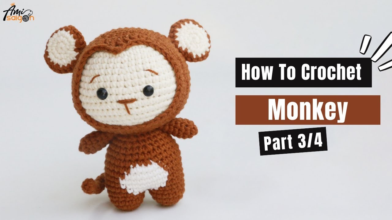 #435 |  Amigurumi Monkey (3.4)| How To Crochet Animal Amigurumi | @AmiSaigon