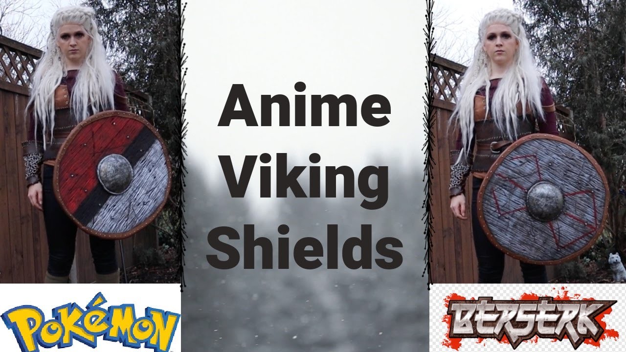 Anime Viking Shield Builds out of Eva foam. Cosplay. Beserk & Pokemon norse vibes making props