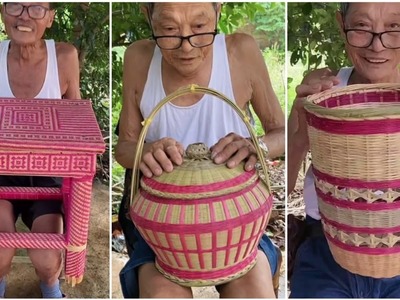 Bamboo Craft - Awesome bamboo basket making 2023 - How to make amazing bamboo crafts 2023 Part 14