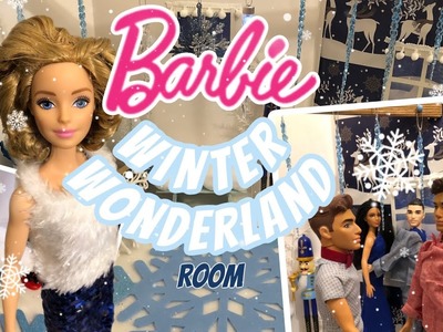 ????❄️ BARBIE WINTER WONDERLAND HALL (couch, decor, and more!)- DIY | HOW TO MAKE