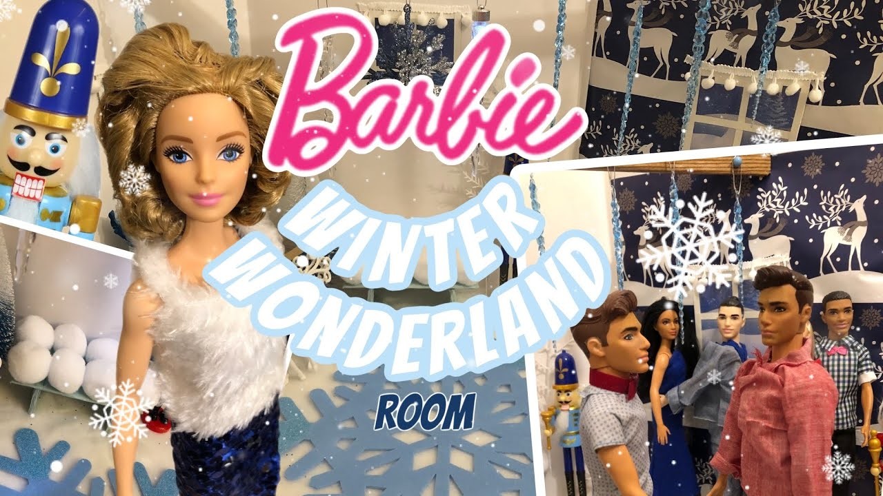 ????❄️ BARBIE WINTER WONDERLAND HALL (couch, decor, and more!)- DIY | HOW TO MAKE