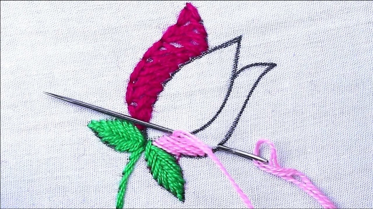 Beautiful Needle Point Art All Over Design Flower Embroidery Pattern made with Simple stitch flowers
