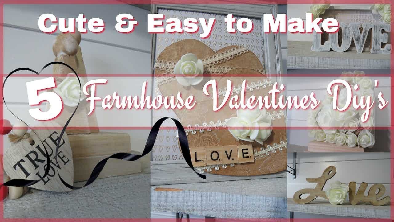 ❤CHECK THIS OUT❤ 5 CUTE & EASY TO MAKE FARMHOUSE VALENTINE'S DECOR DIY