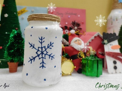 Christmas Craft Ideas 2022.Christmas Gift Ideas 2022.Glass Bottle Painting for Christmas #shorts