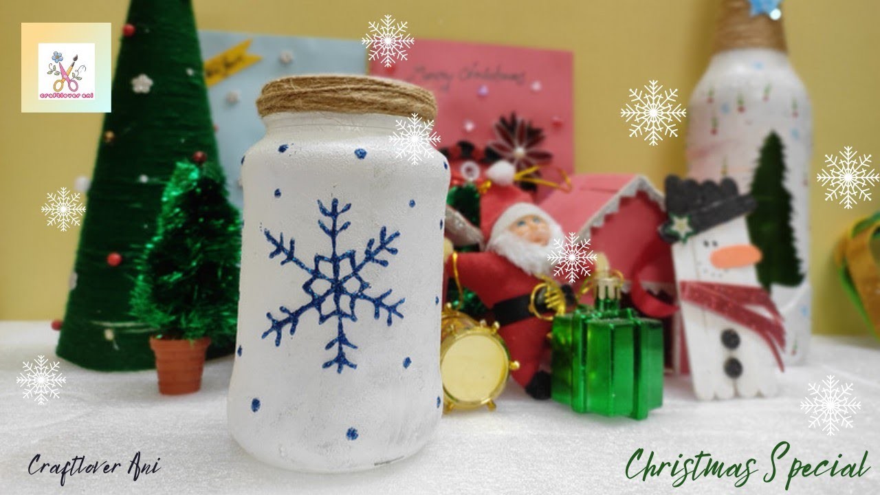 Christmas Craft Ideas 2022.Christmas Gift Ideas 2022.Glass Bottle Painting for Christmas #shorts