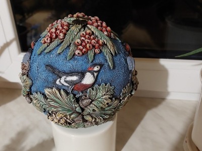 Christmas ornament - forest bauble with birds ????#diy #tutorial