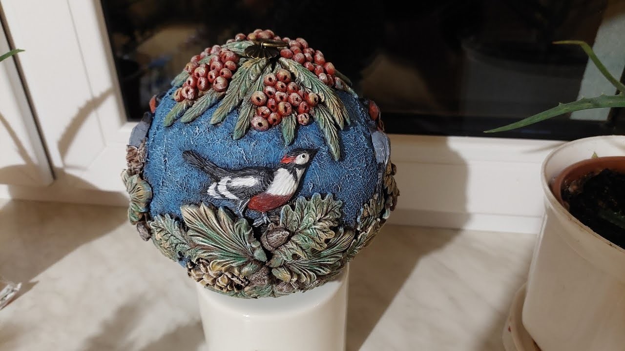 Christmas ornament - forest bauble with birds ????#diy #tutorial