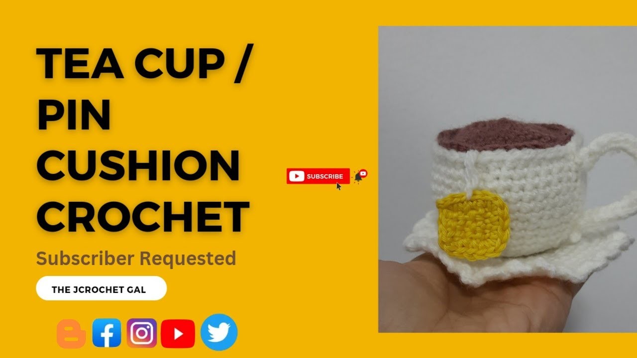 Crochet Tea Cup and Saucer|How to crochet amigurumi tea.coffee cup pin cushion crochet|handmade gift