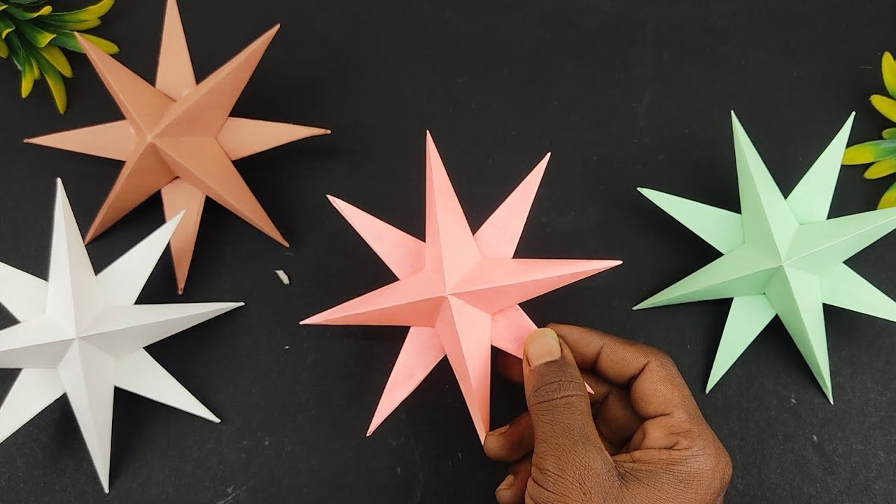 DIY 3D star. How to make 3d star at home.DIY paper star.3d star with paper. paper craft