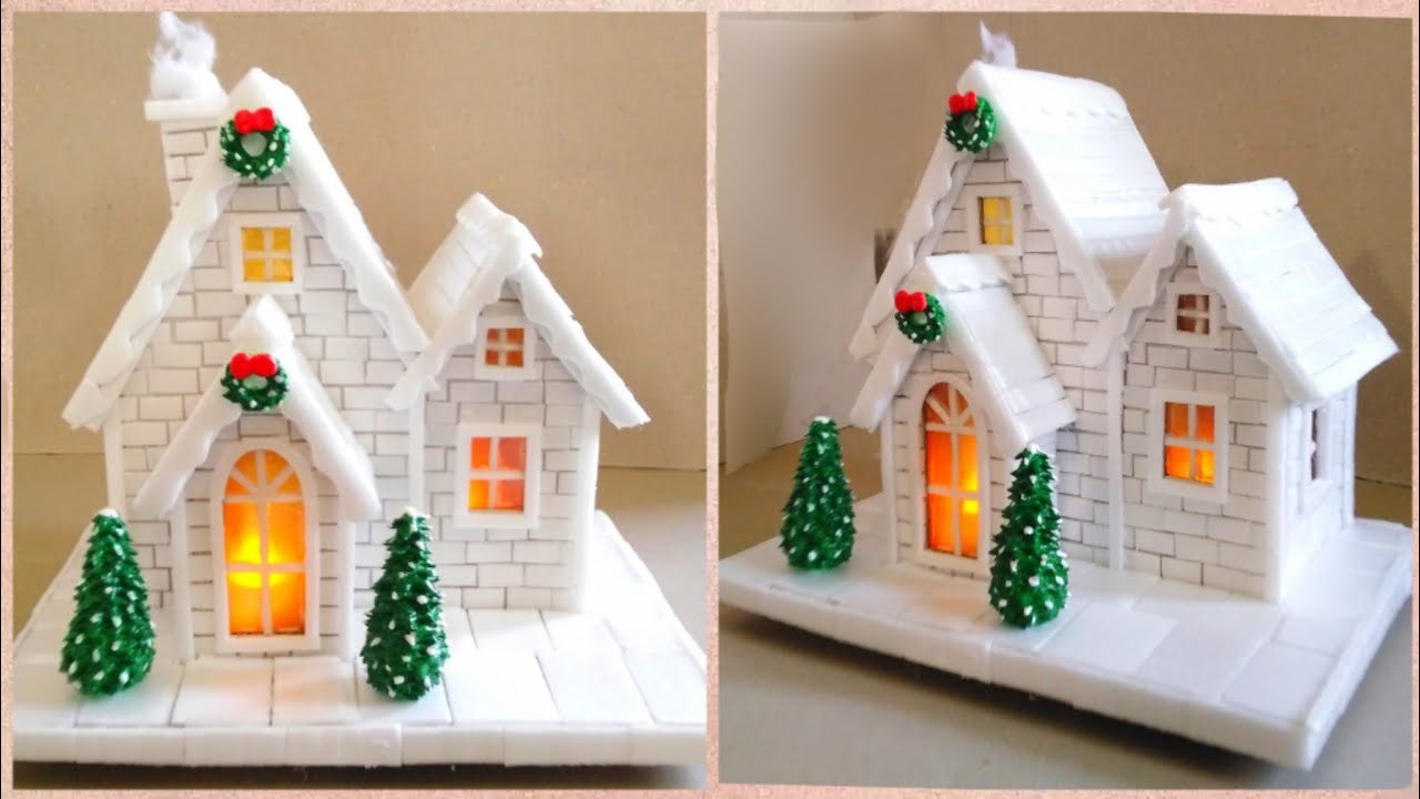 DIY Christmas House Using Cardboard And Best Out Of Waste.Making DIY Christmas House