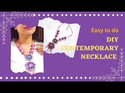 Diy contemporary necklace|easy diy|handmade jewellery|necklace making at home