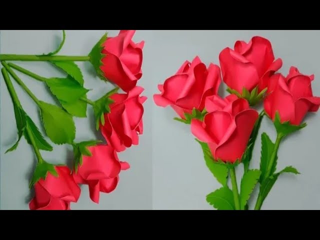 DIY PROJECTS|| PAPER CUTTING ROSE FLOWER || HOW TO MAKEING ROSE FLOWER