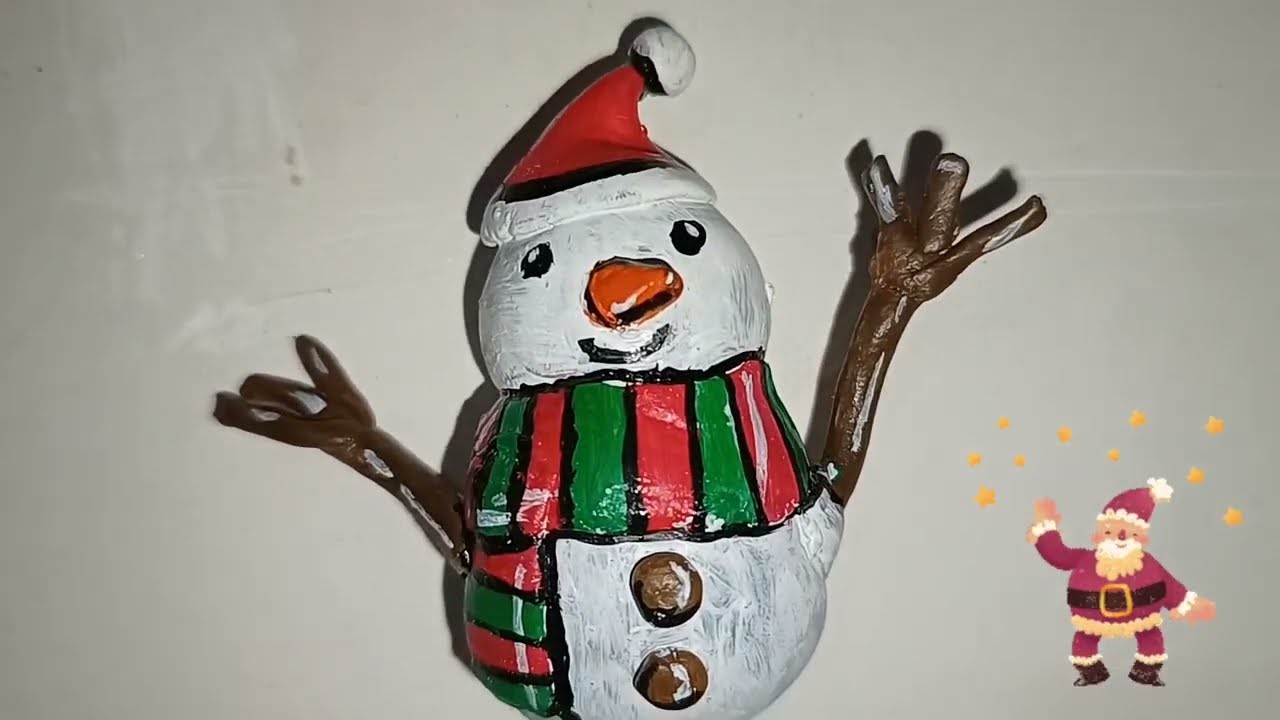Diy Snowman With clay.Christmas decoration Ideas. Christmas Craft. Craft Galaxy