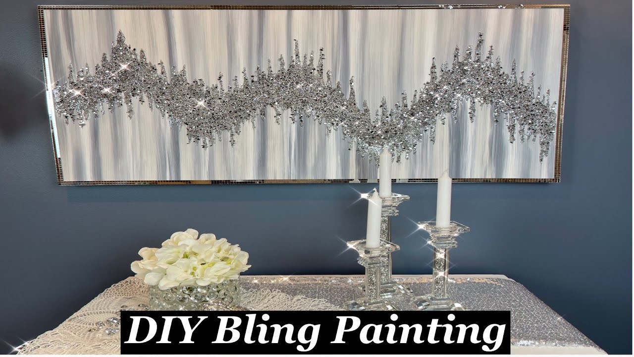 Easy DIY Glitter.Crushed Glass Painting