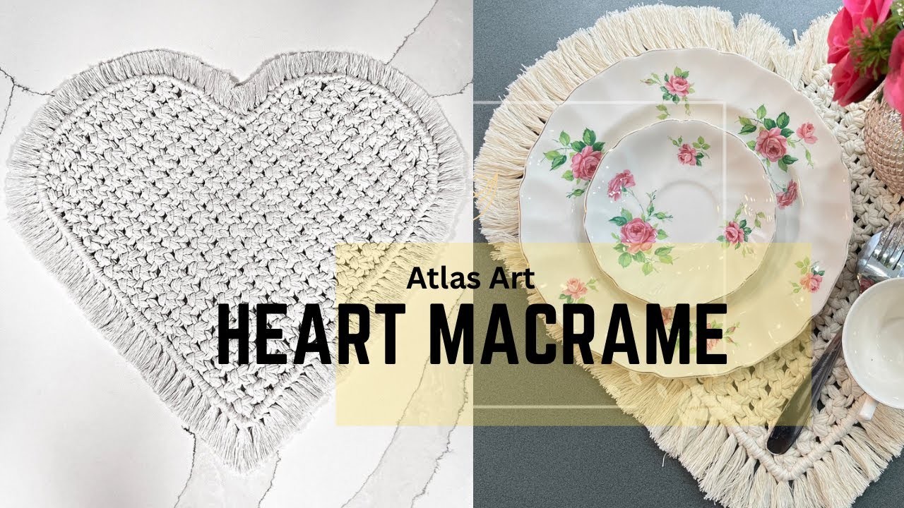 Easy Macrame Heart Pattern Idea For Your Table | Craft and Diy | Macrame | Handcraft | Craft Idea