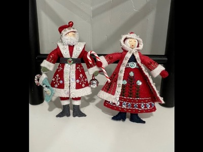 Flosstube #3 Felt Christmas Ornaments  Mr & Mrs Claus and their little elves!