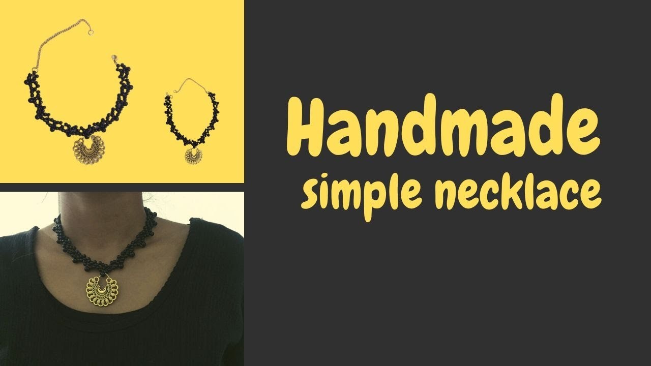 Handmade simple necklace || how to make jewelery at home