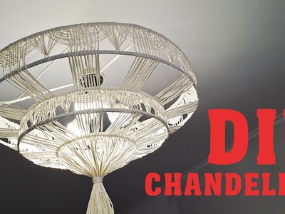 Home Decor Idea - A chandelier made of raffia and wire!. DIY
