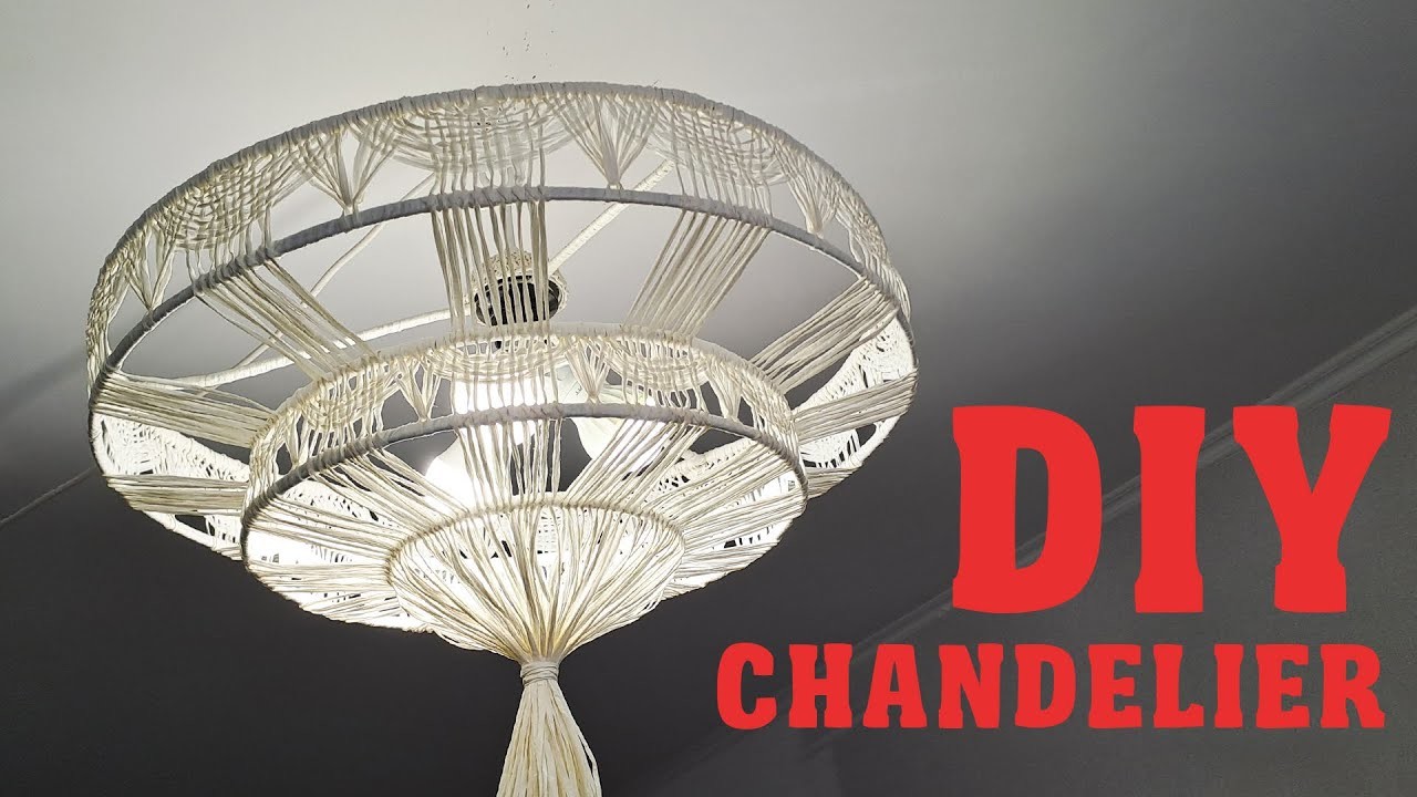Home Decor Idea - A chandelier made of raffia and wire!. DIY