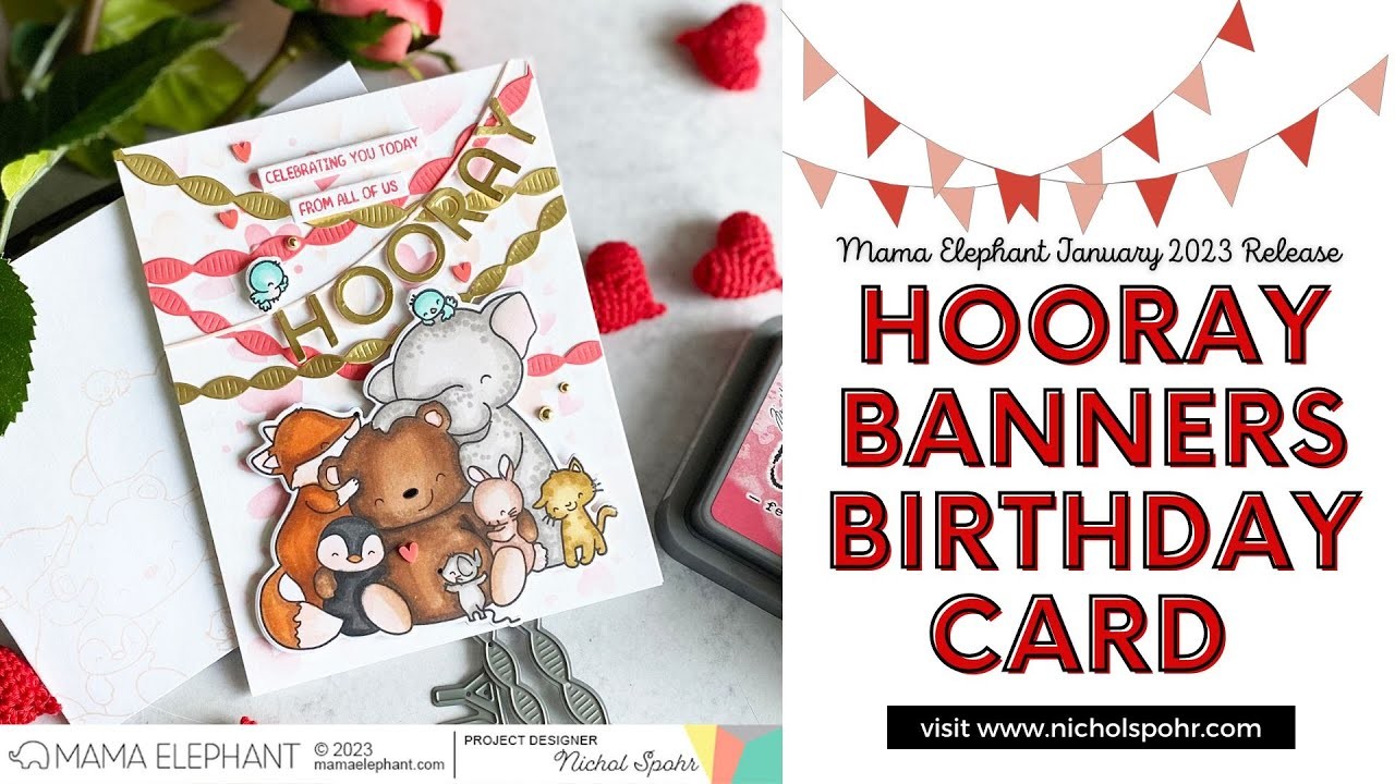 Hooray Banner Card (Mama Elephant January 2023 Release)