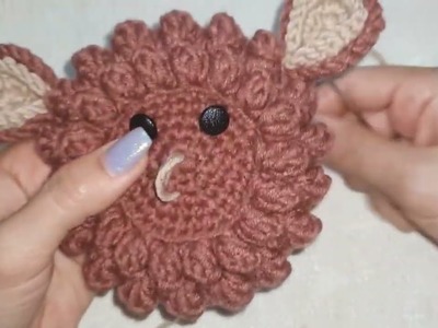 How to crochet a mini bag.Sheep souvenir crochet bag, crochet handbag, crochet bag.crochet pattern