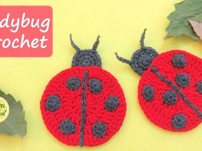 How to Crochet Ladybug Coaster | Beginners Crochet Tutorials | Lemon Crochet