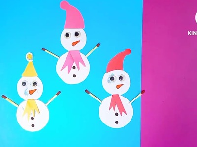 How to draw a paper snowman. christmas paper craft ☃️☃️ #christmas  #craft