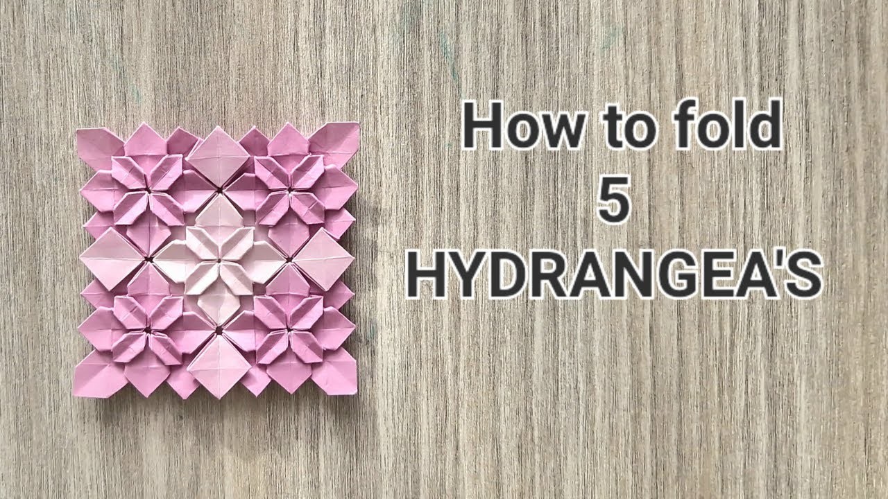 How To Fold 5 HYDRANGEA'S | Origami | Paperflower | Shuzo Fujimoto | DIY | Tutorial