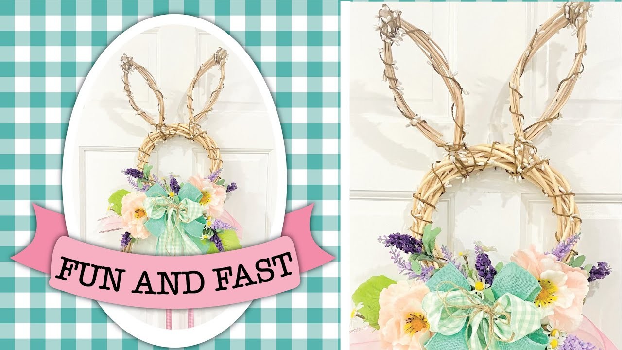 How To Make A Bunny Spring Wreath Craft From Dollar Tree