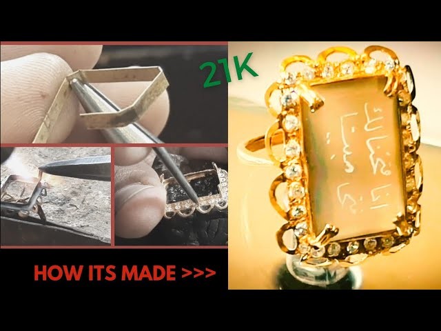 Ladies 21k gold ring | Handmade | Complete Making process | Stone Fixing