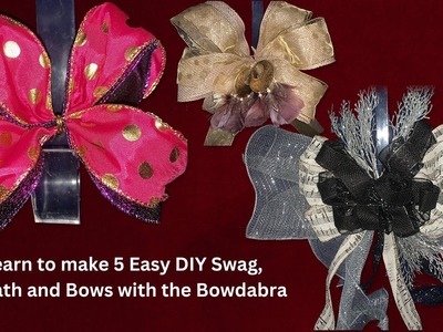 Learn to make 5 Easy DIY Swag, Wreath and Bows with the #Bowdabra #doorswag #diyprojects