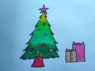 Merry Christmas Drawing Easy || How to draw Merry Christmas step by step