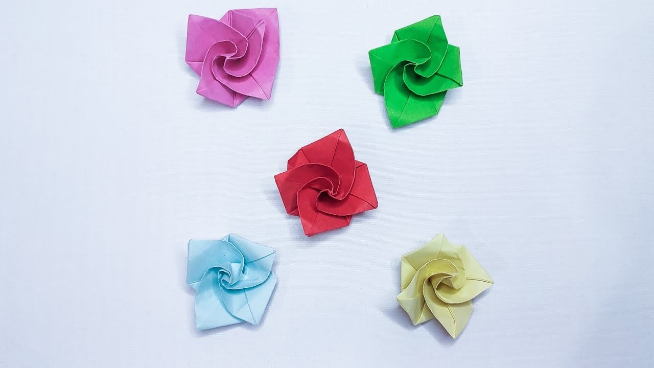 Paper Flower | Very Easy ! How to make paper rose #diy #origami #paperrose #flowers #craft #howto