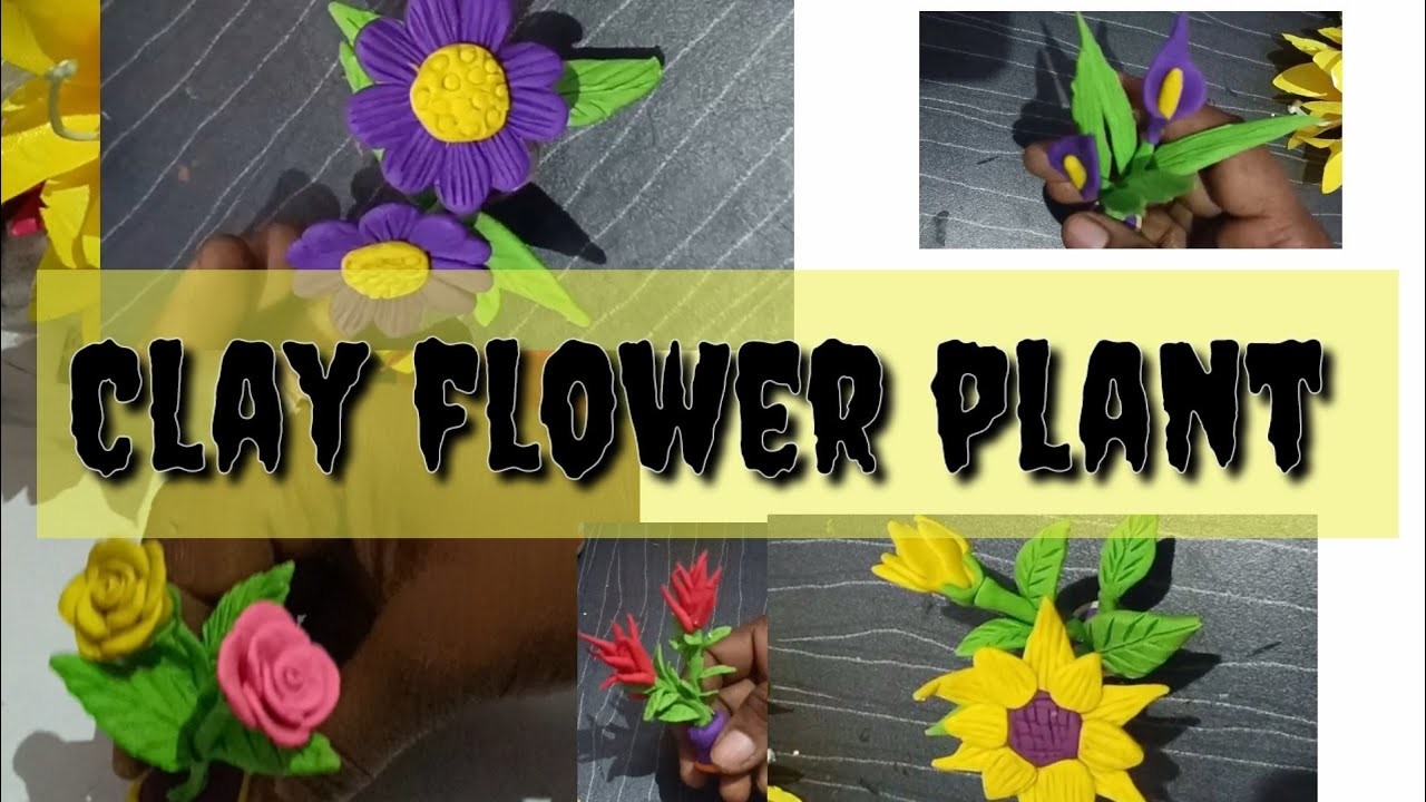 Polymer clay. Amezing Miniature Flower plant ???? using clay.Flower plant Diy