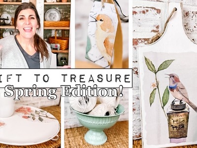 Spring Edition - Thrift to Treasure: Cleaning out my Stash - 7 Thrift Flips - Birds & Flowers