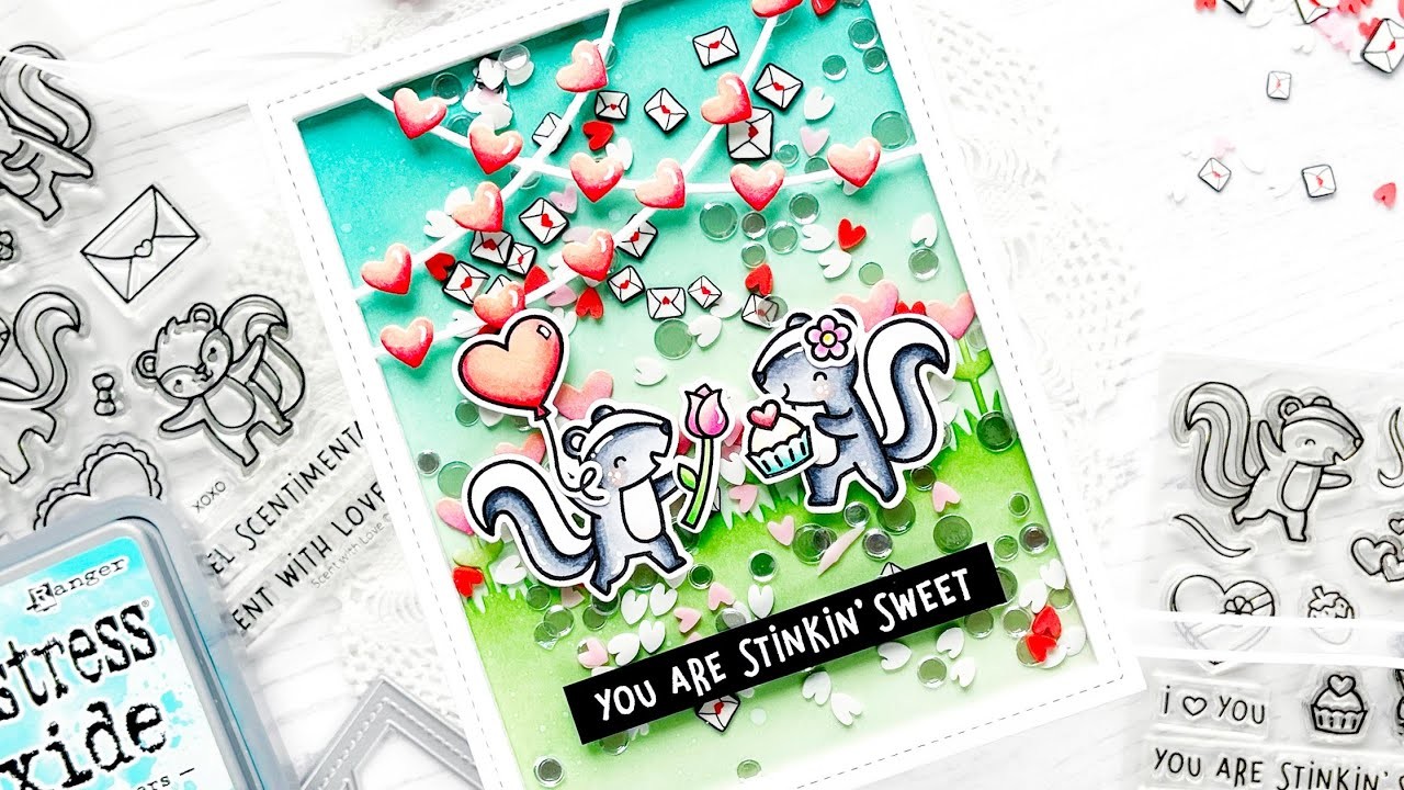 Valentine shaker card with Caly