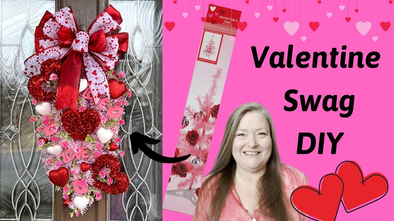 Valentine Swag DIY~ Dollar Tree's Pink Valentine Trees ~ Valentine's Day DIY ~ Budget Friendly Craft