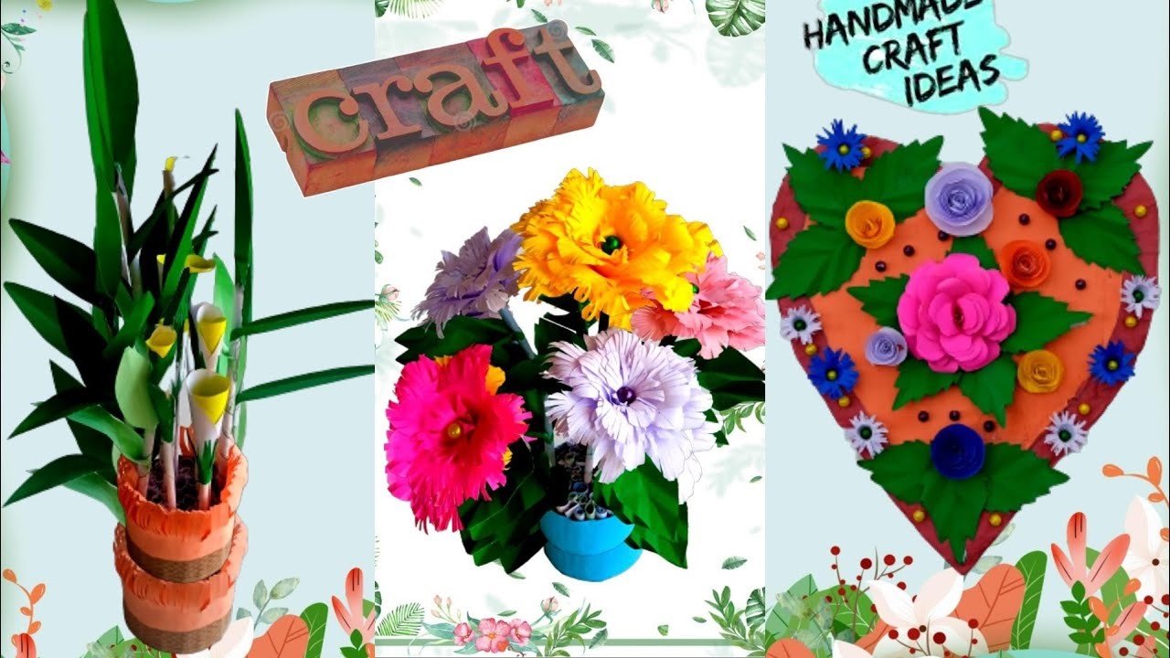 Amazing Crafing ideas with used paper.Handmade Flower Bouquet craft ideas.Wallhanging Craft Ideas