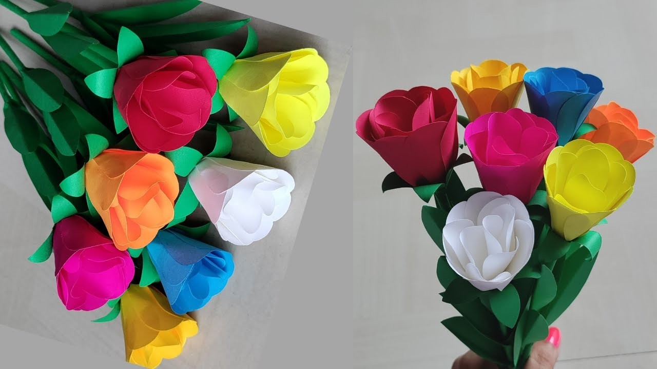 Amazing Paper Flower Making | Paper Flowers | Home Decor | Flower Making | Paper Craft | DIY Flowers